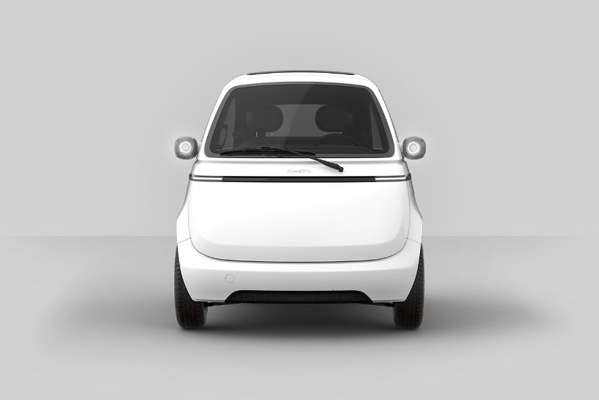 Microlino Urban Santorini – representing the 2019 Microlino Concept Car featured in new Transitions exhibition
